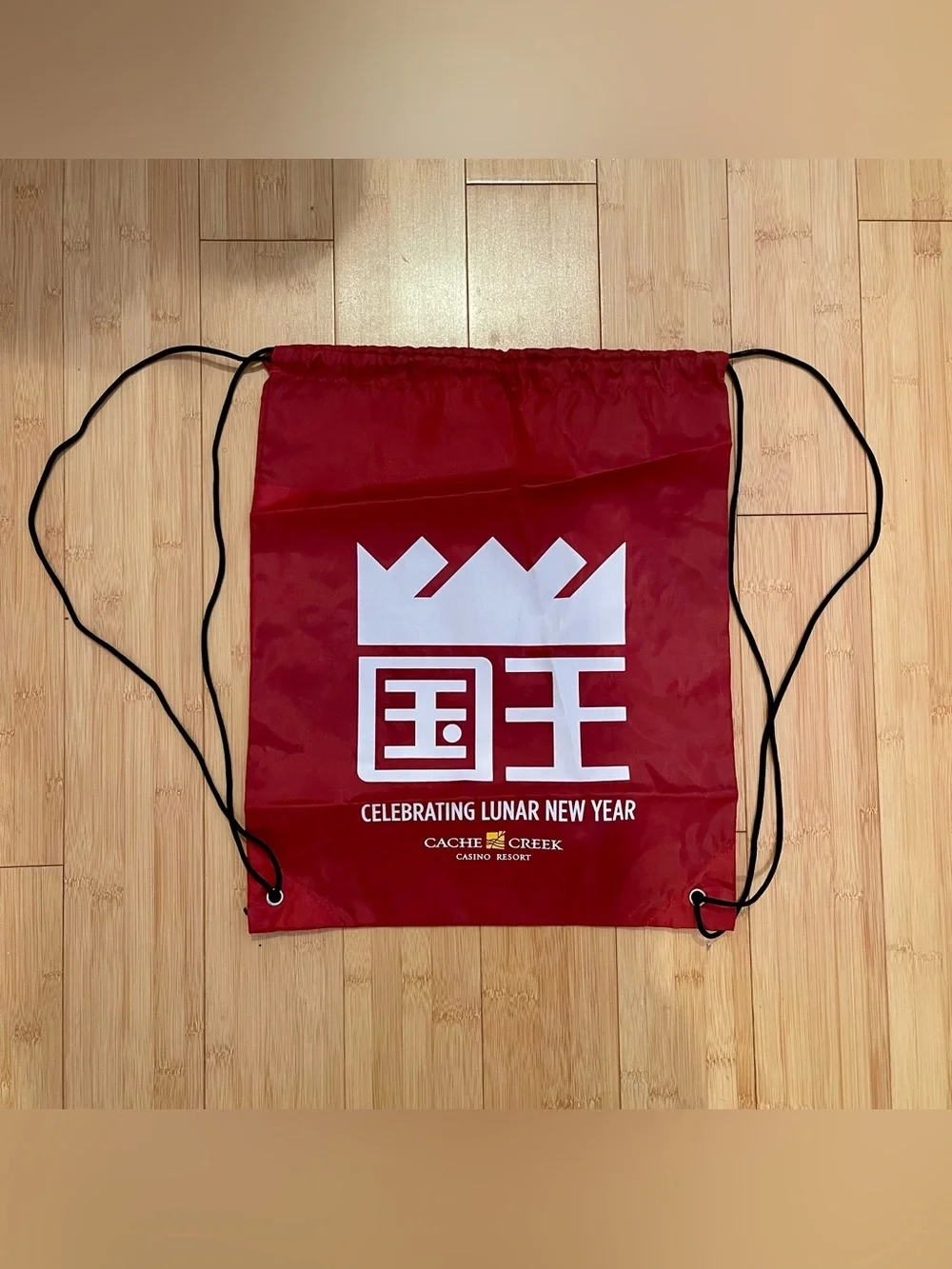 Sacramento Kings NBA Lunar New Year Red Drawstring Backpack Bag Cache Creek
